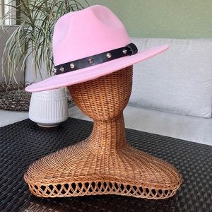 Pink Felt Fedora Hat